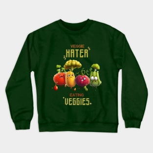 Veggie Hater Eating Veggies Crewneck Sweatshirt